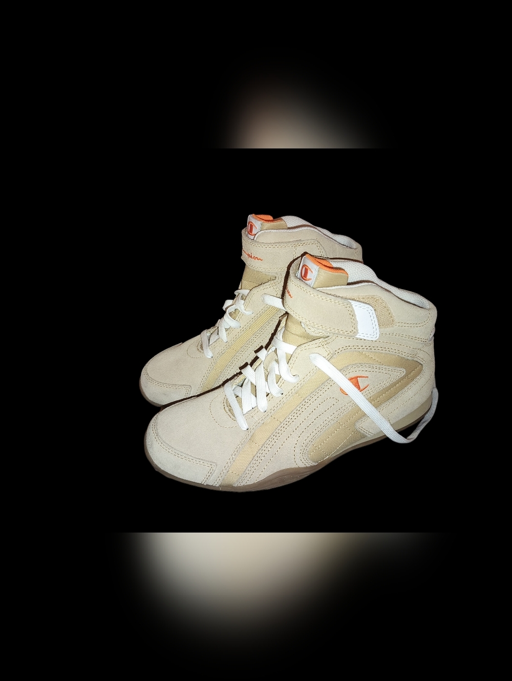 Champion Beige & Orange 3 On 3 Court Hi 2 high-top sneakers Sz 8